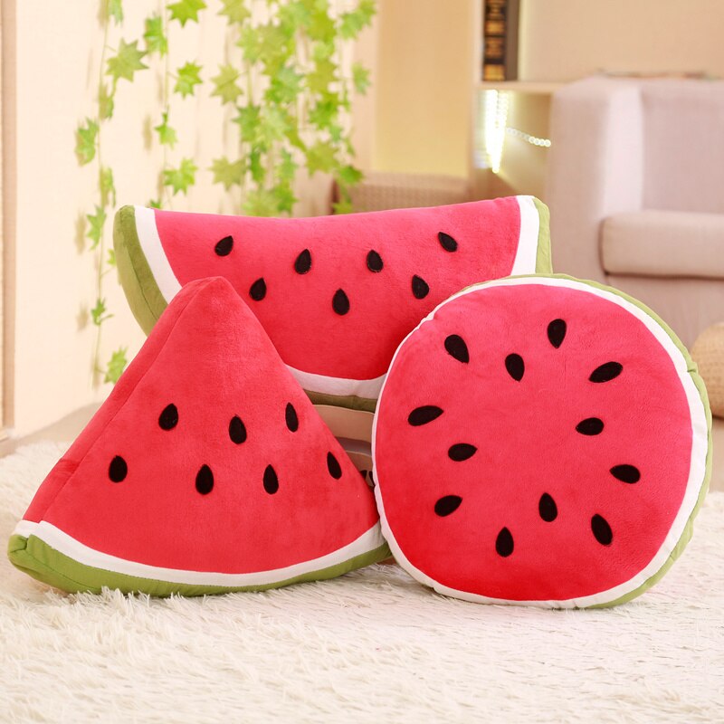 45cm Hot Cool Semicircle Watermelon Plush Pillow Stuffed Triangular Fruit Doll Sofa Bad Cushion Decoration Kids Toys cute plush
